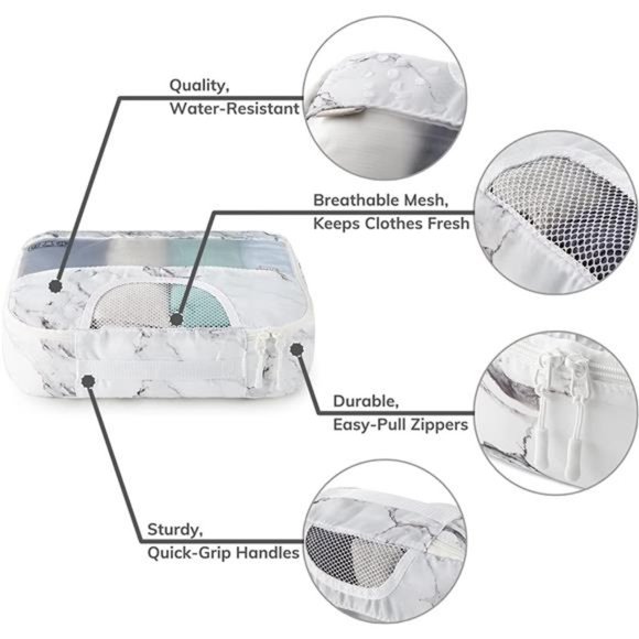 6 Pc Set Packing Cubes Luggage Packing Organizers for Travel Accessories - Picture 4 of 6